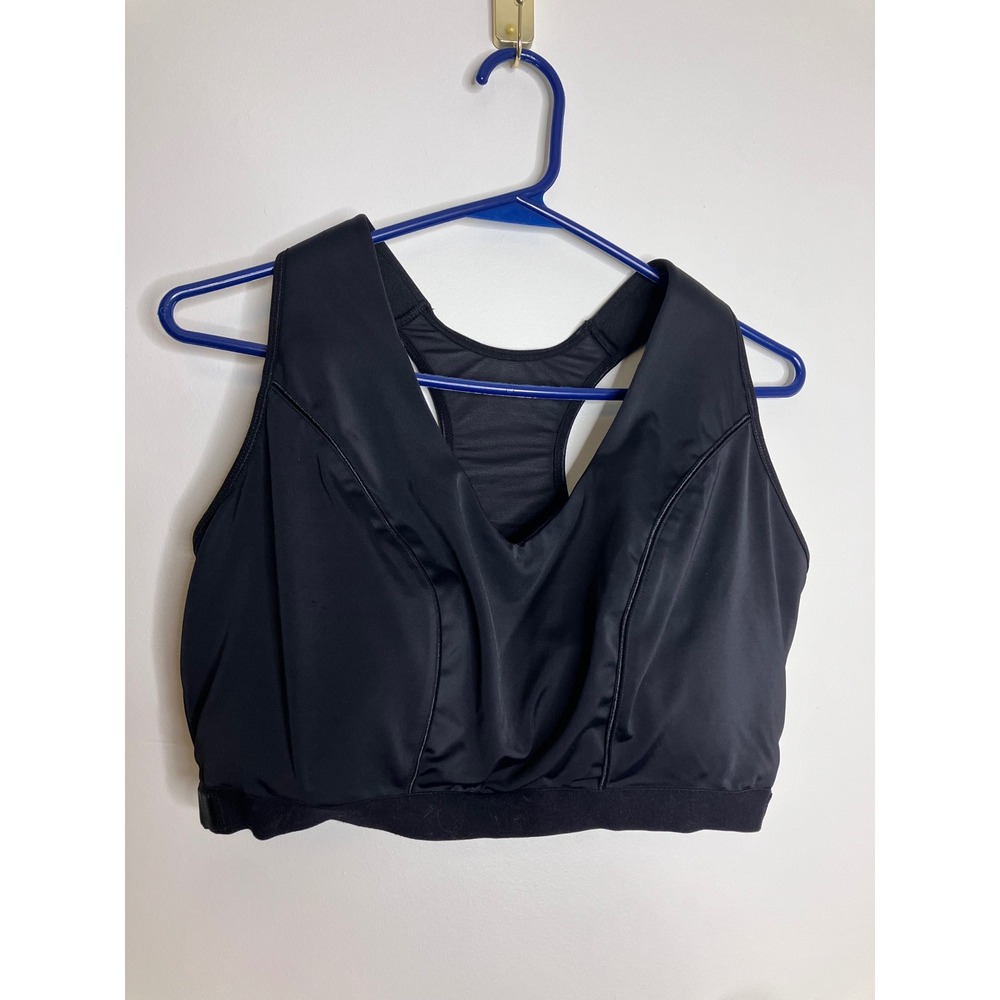 Cacique Sport Bra Womens 42DD Black Good High Impact Racerback Mesh RF21070809